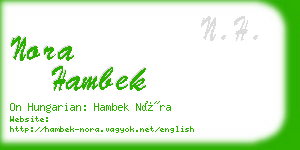 nora hambek business card